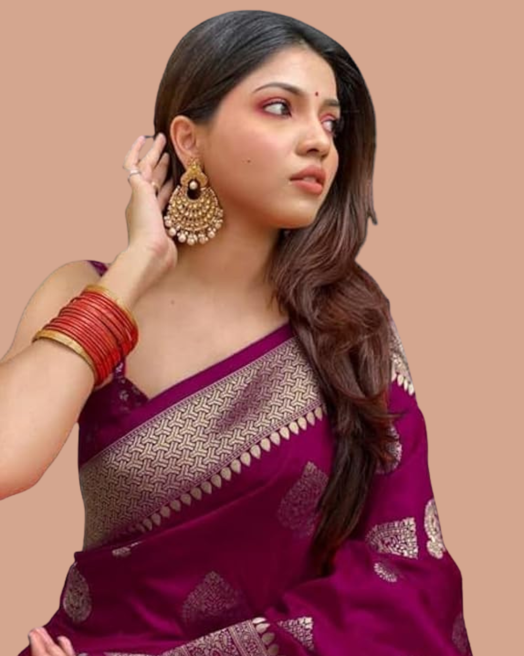 Women's Kanjivaram Silk Saree Soft Banarasi Style
